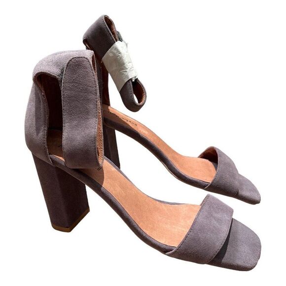 Jeffrey Campbell Heel Holvey Women's 9.5 Sandals Gray Block Ankle Strap Open Toe - Picture 4 of 12